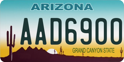 AZ license plate AAD6900