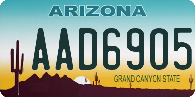 AZ license plate AAD6905