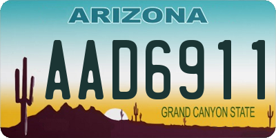 AZ license plate AAD6911
