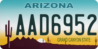 AZ license plate AAD6952