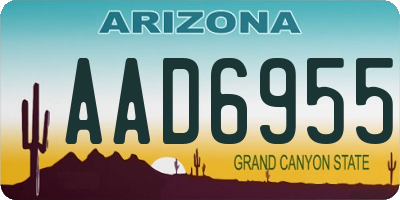 AZ license plate AAD6955