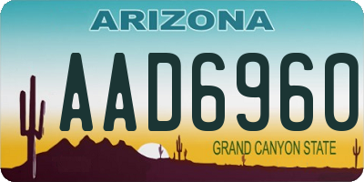 AZ license plate AAD6960
