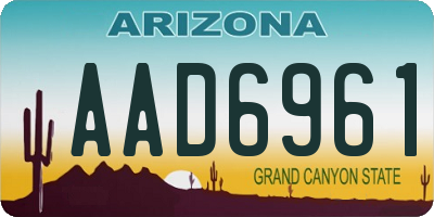 AZ license plate AAD6961