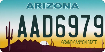 AZ license plate AAD6979