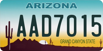 AZ license plate AAD7015