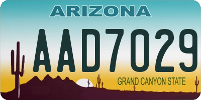 AZ license plate AAD7029