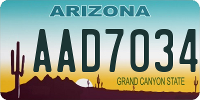 AZ license plate AAD7034