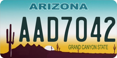 AZ license plate AAD7042