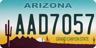 AZ license plate AAD7057