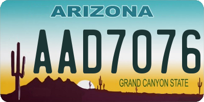 AZ license plate AAD7076