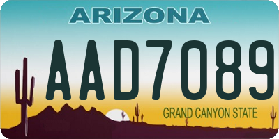 AZ license plate AAD7089