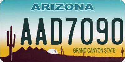 AZ license plate AAD7090