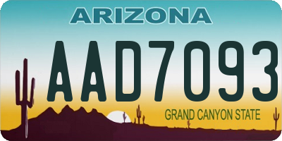 AZ license plate AAD7093