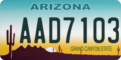 AZ license plate AAD7103