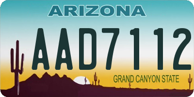 AZ license plate AAD7112