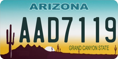 AZ license plate AAD7119