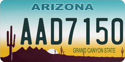 AZ license plate AAD7150