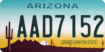AZ license plate AAD7152
