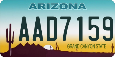 AZ license plate AAD7159