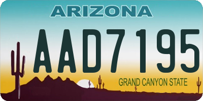 AZ license plate AAD7195