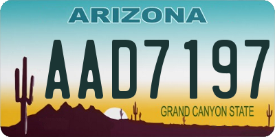 AZ license plate AAD7197