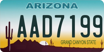 AZ license plate AAD7199