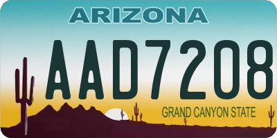 AZ license plate AAD7208