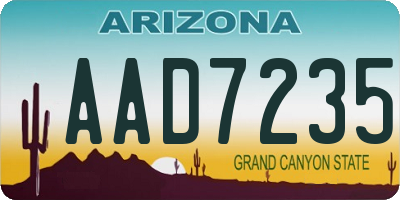 AZ license plate AAD7235