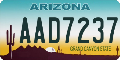 AZ license plate AAD7237
