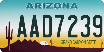 AZ license plate AAD7239