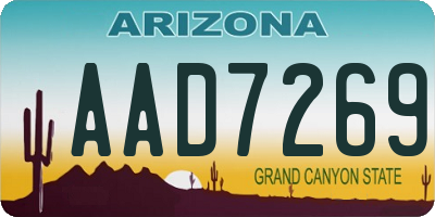 AZ license plate AAD7269