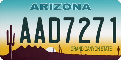 AZ license plate AAD7271