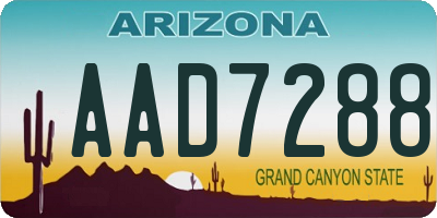 AZ license plate AAD7288