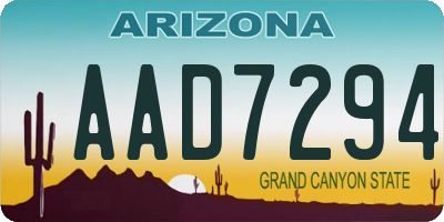 AZ license plate AAD7294
