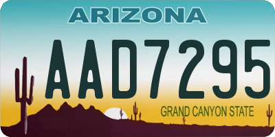AZ license plate AAD7295