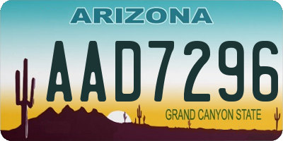 AZ license plate AAD7296