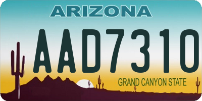 AZ license plate AAD7310