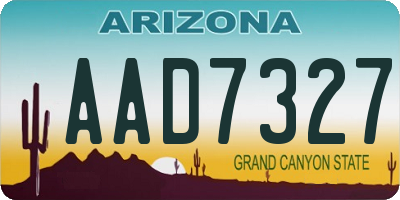 AZ license plate AAD7327