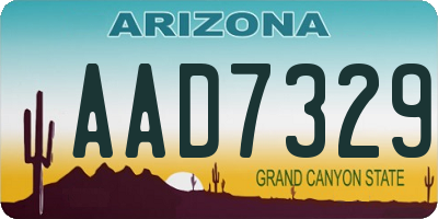 AZ license plate AAD7329