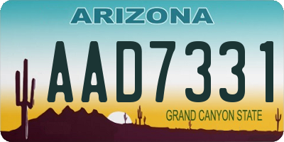 AZ license plate AAD7331