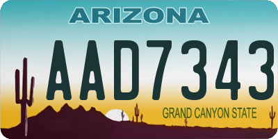 AZ license plate AAD7343