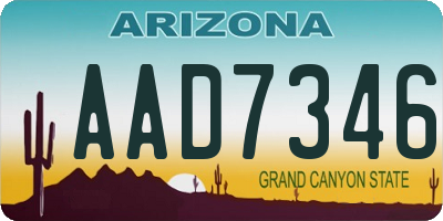 AZ license plate AAD7346