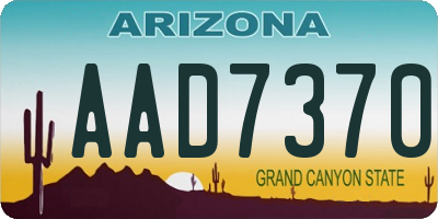 AZ license plate AAD7370