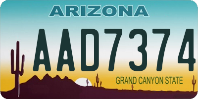 AZ license plate AAD7374