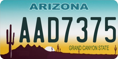 AZ license plate AAD7375