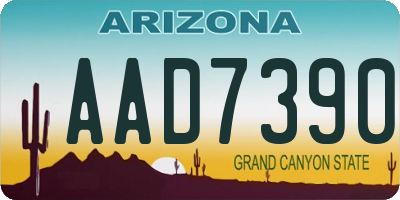 AZ license plate AAD7390