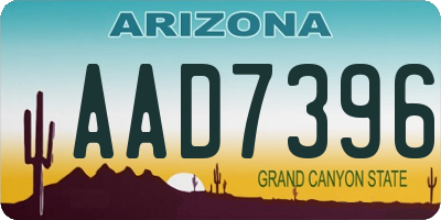 AZ license plate AAD7396