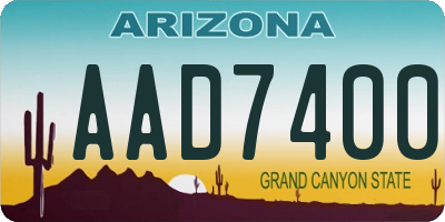 AZ license plate AAD7400