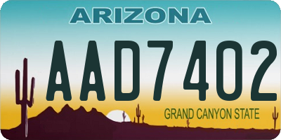 AZ license plate AAD7402