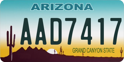 AZ license plate AAD7417